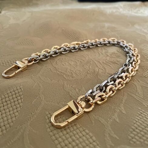 NEXTFASHION Purse Chain [Double Charm] Gold Silver Shoulder Bag Chain Accessory - MiniRolo on MiniRolo 11" by 10" in Saudi Arabia