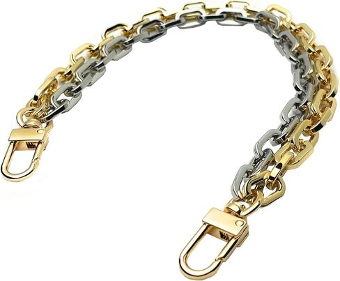 NEXTFASHION Purse Chain [Double Charm] Gold Silver Shoulder Bag Chain Accessory - MiniRolo on MiniRolo 11" by 10" in Saudi Arabia