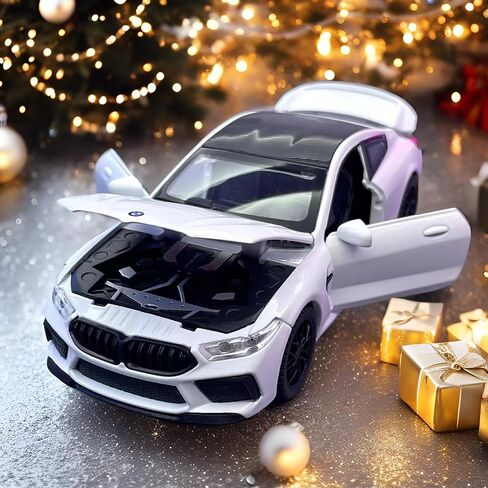 Toy Cars Compatible for BMW M8 Model Car Toys Car 1/32 Metal Collect car with Light and Sound Pull Back for Boys Children Age 3 + Year Old Festival Gift(Black) in Saudi Arabia