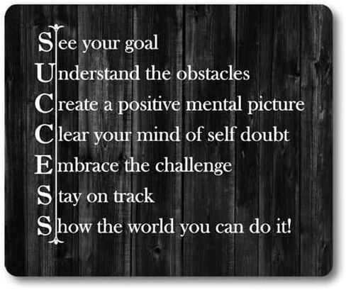Inspirational Quote Rustic Black Wood Mouse Pad, See Your Goal Clear Your Mind of Self Doubt Embrace The Challenge Stay on Track Show The World You Can Do It Motivational Quotes Mouse Pads in Saudi Arabia