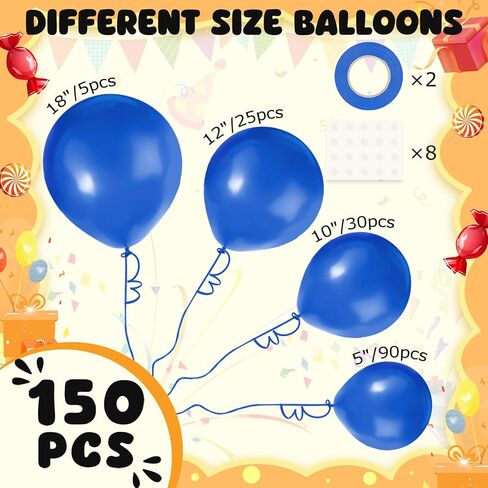 LovesTown 150PCS Metallic Gold Balloons, Different Sizes 18 12 10 5 Inches Latex Balloons Garland with Ribbon for Birthday Wedding Graduation Holiday Decoration in Kuwait