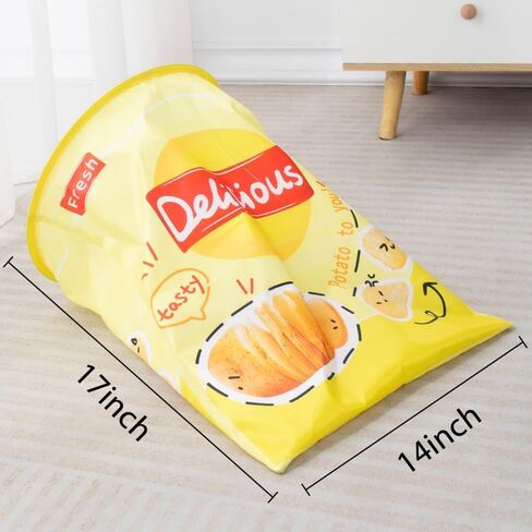 Creative Potato Chip Bag Folding Ring Paper Cat Tunnel Cat Toy Self High Fun Hide and Seek Rolling Dragon Channel Cat Drill Bag with Hanging Toy Pet Supplies (Orang) in Kuwait