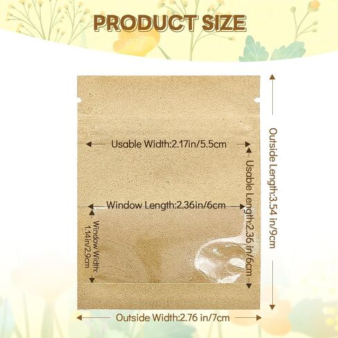 100 Pack White Small Seed Packets Envelope with Clear Window,3.5x2.7 in Resealable Seed Saving Envelopes, Kraft Paper Envelope,Coin Envelopes for Garden Flower Vegetable Plants Seed Storage Organizer in Saudi Arabia