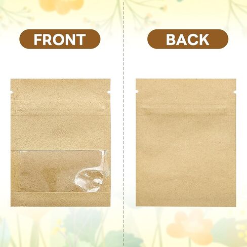 100 Pack White Small Seed Packets Envelope with Clear Window,3.5x2.7 in Resealable Seed Saving Envelopes, Kraft Paper Envelope,Coin Envelopes for Garden Flower Vegetable Plants Seed Storage Organizer in Saudi Arabia