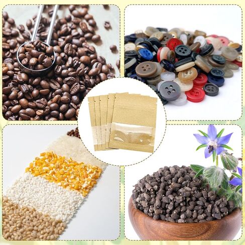 100 Pack White Small Seed Packets Envelope with Clear Window,3.5x2.7 in Resealable Seed Saving Envelopes, Kraft Paper Envelope,Coin Envelopes for Garden Flower Vegetable Plants Seed Storage Organizer in Saudi Arabia