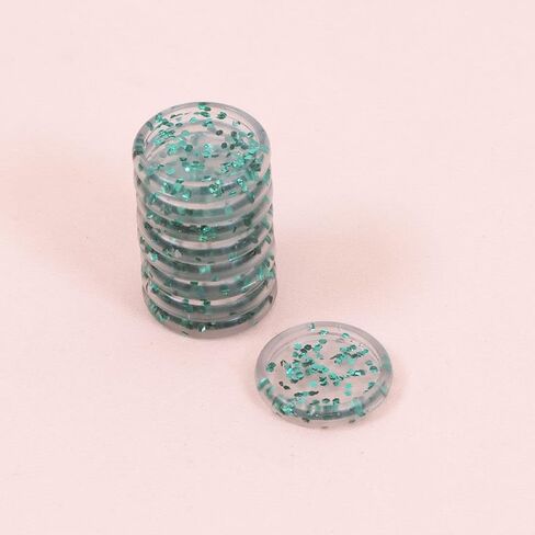 Craftelier - Plastic Glitter Disc S-Rings for Scrapbooking Binding for Planners, Agendas, Notebooks or Albums | Pack of 9 pcs. 25 mm Diameter - Turquoise Colour in Kuwait