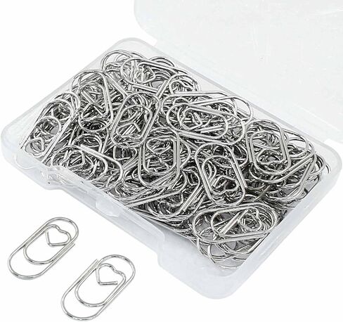 100Pcs Heart Shaped Paper Clips, Rose Gold Paperclips Lovely Dainty Paper Clamp, Cute Tiny Paper Clips for Office, School, Home, Desk Scrapbooking Decorated in Kuwait