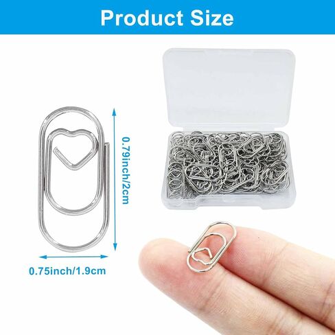 100Pcs Heart Shaped Paper Clips, Rose Gold Paperclips Lovely Dainty Paper Clamp, Cute Tiny Paper Clips for Office, School, Home, Desk Scrapbooking Decorated in Kuwait