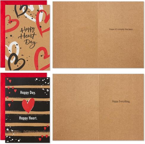 Hallmark Kraft Valentine's Day Card Assortment (16 Cards with Envelopes) Red, Black, White in Saudi Arabia