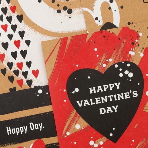 Hallmark Kraft Valentine's Day Card Assortment (16 Cards with Envelopes) Red, Black, White in Saudi Arabia