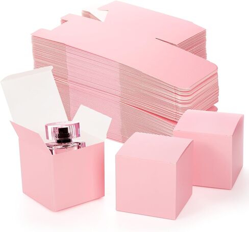 Jucoan 100 Pack White Paper Gift Boxes with Lids, 4 x 4 x 4 Inch Gift Wrapping Box Party Favor Box Goodies Treat Boxes Candy Box for Thanksgiving Day Christmas Wedding, Bridesmaids Proposal, Birthday, Baby Shower in Saudi Arabia