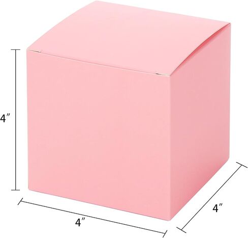 Jucoan 100 Pack White Paper Gift Boxes with Lids, 4 x 4 x 4 Inch Gift Wrapping Box Party Favor Box Goodies Treat Boxes Candy Box for Thanksgiving Day Christmas Wedding, Bridesmaids Proposal, Birthday, Baby Shower in Saudi Arabia