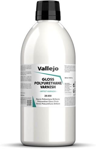 Vallejo - Polyurethane Parnish | ساتان الانتهاء من 60 مل. (2.02 fl.oz.) | صلابة ودوام غير عادي | إنشاء معطف واضح واضح | مقاومة للخدش للأسطح الخارجية والداخلية in Saudi Arabia