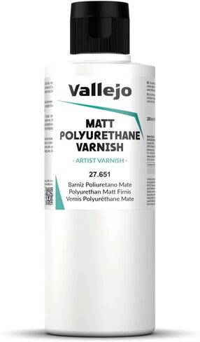 Vallejo - Polyurethane Parnish | ساتان الانتهاء من 60 مل. (2.02 fl.oz.) | صلابة ودوام غير عادي | إنشاء معطف واضح واضح | مقاومة للخدش للأسطح الخارجية والداخلية in Saudi Arabia