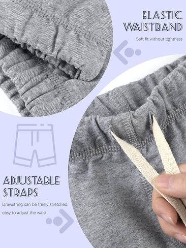 3 Pack Toddler Boy Shorts French Terry Boys Shorts with Drawstring Cotton Elastic Waist Casual Shorts for Boys in Kuwait