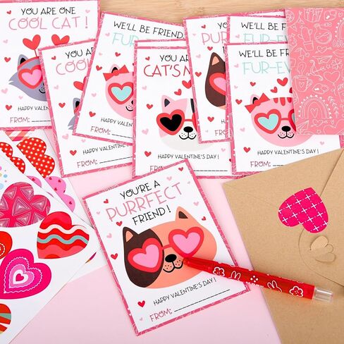 Valentines Cards for Kids Classroom - 48 Pack Soccer Valentines Day Class Exchange Greeting Cards with Envelopes & Heart Stickers, 4.3 * 4.3 inch in Saudi Arabia