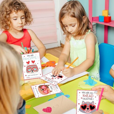Valentines Cards for Kids Classroom - 48 Pack Soccer Valentines Day Class Exchange Greeting Cards with Envelopes & Heart Stickers, 4.3 * 4.3 inch in Saudi Arabia