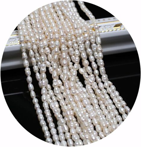 3-4mm Natural Pearl Beads Small Irrregular White Cultured Freshwater Button Pearl Loose Beads for Jewelry Making Necklace DIY Craft in Saudi Arabia