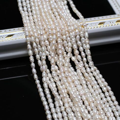 3-4mm Natural Pearl Beads Small Irrregular White Cultured Freshwater Button Pearl Loose Beads for Jewelry Making Necklace DIY Craft in Saudi Arabia