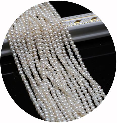 3-4mm Natural Pearl Beads Small Irrregular White Cultured Freshwater Button Pearl Loose Beads for Jewelry Making Necklace DIY Craft in Saudi Arabia