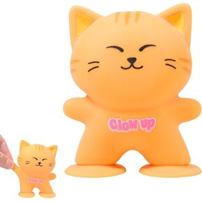 Squishy Cat Squeeze Toys,Sucker cat Stress Toy,cat Kawaii Squishies Stress Relief Squishy for Home Office Refrigerator Decoration (1pcs White-2 Sucker cat)