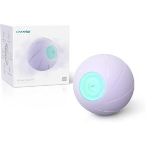 Trueway Smart Interactive Dog Toy, Wicked Ball PE, Automatic Moving Bouncing Rotating Ball, Active Rolling Ball for Medium Large Dogs Boredom with LED Lights (Purple)