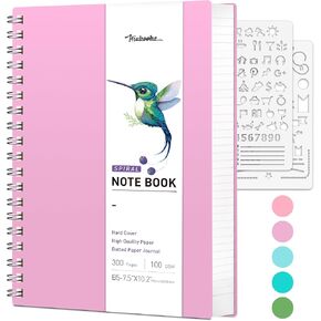 HIUKOOKA Bullet Dotted Journal - 300 Pages Large A4 Spiral Dotted Grid Notebook, 100gsm Dot Grid Paper, 8.5"x11" Hardcover Spiral Notebook for Sketching, Note Taking, Journals for Women&Men(Purple)