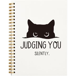 Rusenbao Funny Cat Notebook Journal, Gifts for Cat Lovers, Cat Office Supplies, Cat Stationary, Cat Notepad Journal for Women Girls, Funny Notebooks for Work, Hardcover Spiral Notebook 5.5 x 8.3