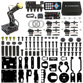 مجموعة روبوت ، مجموعات ذراع روبوت لترميز Arduino ، لعبة Arm Robotic Arm الذكية مع شاشة OLED ووظيفة الشحن ، مجموعة مخلب الذراع الميكانيكية 5DOF للبرمجة الجذعية مع سهلة الاستيلاء