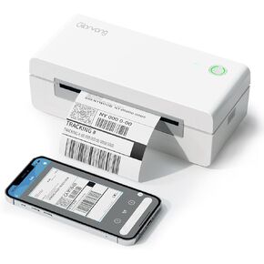 Bluetooth Thermal Shipping Label Printer, 4X6 Inkless Label Printer for iOS, Android, Laptop, Wireless Printer for Small Business, Compatible with Amazon, UPS, Shopify, Black