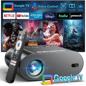 Goodee Smart 4K Projector مع WiFi و Bluetooth ، جهاز عرض أفلام خارجي من Google مع Netflix /Prime /YouTube ،