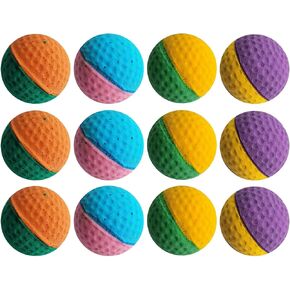 Cat Foam Ball Cat Sponge Ball Toy Cat Soccer Ball Toy (Mini ، اثنين من كرة الحيوانات الأليفة الملونة)