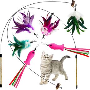 4 حزمة عيد الفصح ألعاب Cat ، لعبة Wand Cat Bunny مع الجرس ، ألعاب Catnip East Begh مع هدايا عيد الفصح للقطط الداخلية والقطن والكيتي