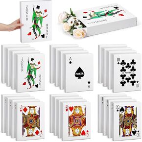 6 Pcs Playing Card Centerpieces Casino Poker Cards Party Decoration 11 Inch Playing Cards Favor Boxes Table Decorations for Casino Themed Parties Birthday Supplies