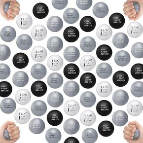 Libima 60 PCS كرات الإجهاد التحفيزية كرات الرغوة ملهمة القلق كرات الإغاثة يدوية كرات الإجهاد تململ ألعاب الأطفال للطلاب البالغين تخفيف التشجيع (لون محايد)