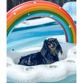 Inflatable Rainbow Cloud Drink Holder, Pool Float Party Accessories for Water Fun