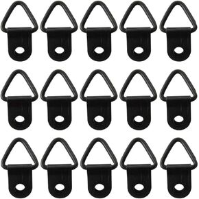 100Pcs Triangle Frame Ring Hanger Small D Ring Picture Hanging Single Hole Wall Mount Hook Picture Frame Decoration Accessories(Black)