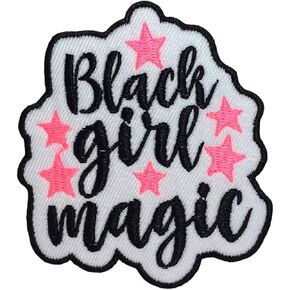 Logo Black Girl Magic Iron-on Patches for Clothes, Punk Embroidered Badge Iron/Sew on Applique Repair Patch, DIY Accessories for Clothes Jeans Backpacks Jackets