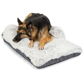 Nap Mat Dog Bed with Bolster - Washable Crate Pad and Removable Cover, Frost, Small, 22x15