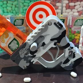 Candy Toy Gun Shooter - Wow... Shoots FAR & Fast! Loaded with Fun! 3D Printed Premium Toy Gun: Shoots Candy FAR Ships Today (Blizzard Storm)
