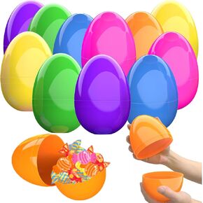 6 Pcs Jumbo Easter Eggs, 6 Inch Fillable Plastic Easter Eggs Bright Color for Easter Hunt Party Supplies, Large Colorful Easter Eggs for Toddler Toy, Basket Stuffers, Toys Filling Treats