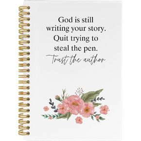 Christian Spiral Notebook, Bible Verse Journal, God is Still Writing Your Story 5.5"x8.3" 164pages Lined Notebooks College Ruled, Religious Gifts Notebook for Faith Women Office School