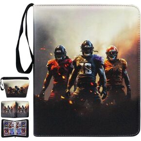 Football Card Binder, 2025 Sports Trading Card with Sleeves Holder Album, 400 Pockets Rugby Card Holder Sheets Display Storage Protectors for Collectors Boys and Girls Gift