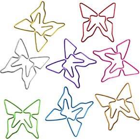 Butterfly Paper Clips, 40 Pcs, Colorful, Modern Style, Metal, 1.3 Inch, White, Black