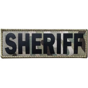 SUVIYA Sheriff Patch Police Patch with Hook and Loop (Golden Yellow, 8.5x3 inch)