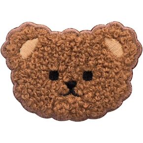 3 Pcs Brown Plush Iron On Patches, Cute Bear Patches Cartoon Clothes Appliques Creative Animal Badges, Soft Sewing Appliques DIY Sewing Patches