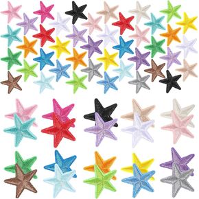 100 Pcs Star Iron on Patches Sew Embroidered Patches, 1.2 inch Sew on Patches Star Iron on Patches Appliques Embellishments Small Patches Iron On for Crafts Backpack Bags Clothing(20 Colors)
