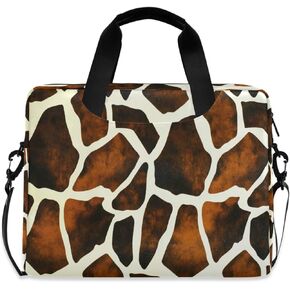 Laptop Shoulder Bag Giraffe Leopard Print Portable Laptop Sleeve Case with Strap for 14/15.6/16in Notebook Computer Messenger Bag for Women Men Briefcase