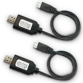 XH-3P RC Battery Charger Cable Perfect for Your RC Car, Gel Blaster, Splatter Ball Gun, Drone and 7.4V LiPo Li-ion Battery (2 Pieces)