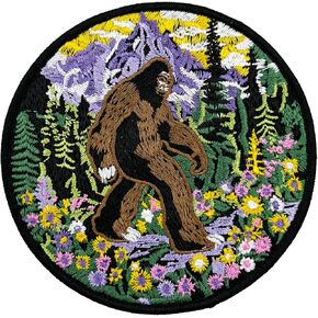 4'' Sasquatch Bigfoot Embroidered Iron On Patch for Clothing Backpack, Nature Outdoor Cryptid Badge